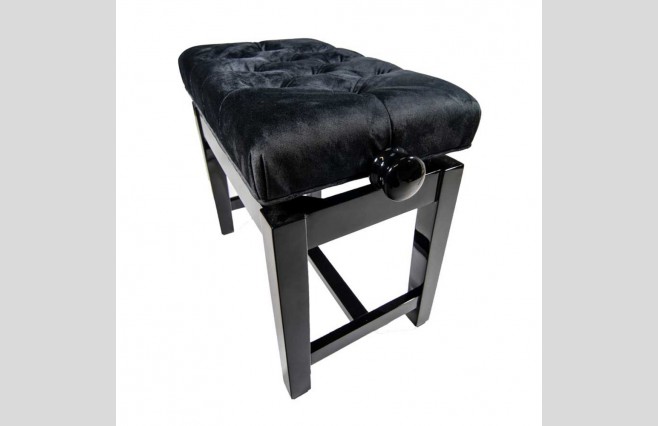 Koda HQ501PE "Marcato" Polished Ebony High Quality Adjustable Height Piano Stool - Image 2